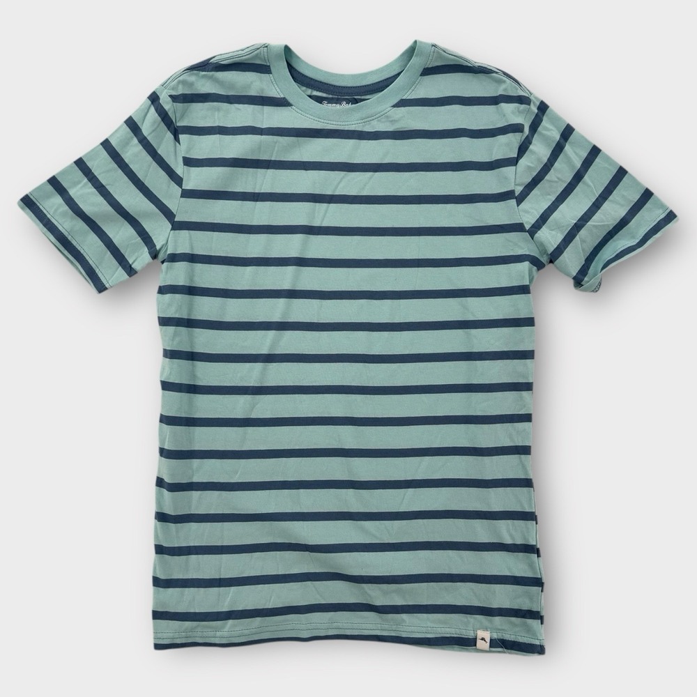 NWT Tommy Bahama Tropical Youth T-shirt 14-16 Logo Short‎ Sleeves Blue Print